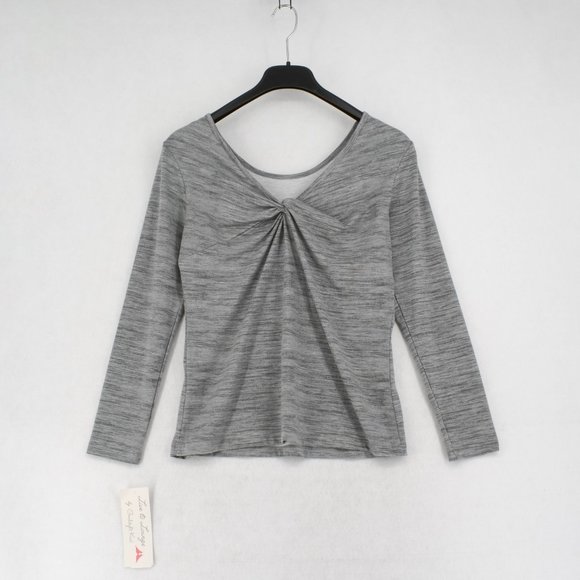 Muk Luks Lounge Shirt Women Round Neck Long Sleeve Draped Back Sleep Top Gray S - Picture 7 of 8